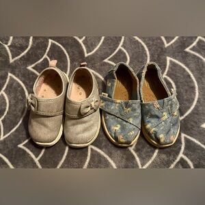 Girls Shoes TOMS toddler size 5 and Carters toddler size 4